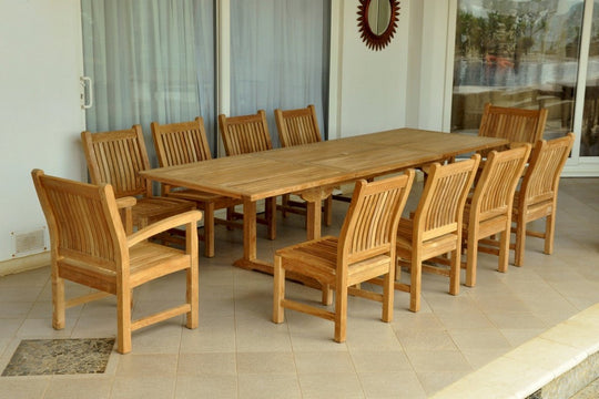11 - Piece Teak Dining Set - Bahama (Table) & Sahara (Chairs) - Teak HQ™