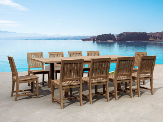11 - Piece Teak Outdoor Dining Set - Bahama (Table) & Rialto (Chairs) - Teak HQ™