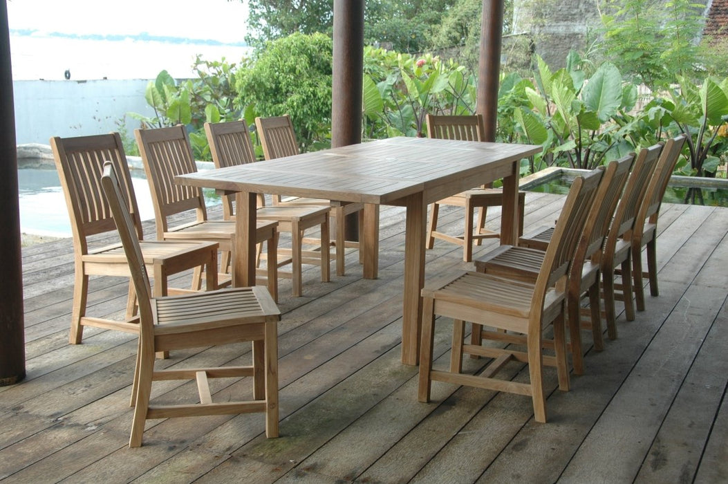 11 - Piece Teak Outdoor Dining Set - Bahama (Table) & Rialto (Chairs) - Teak HQ™