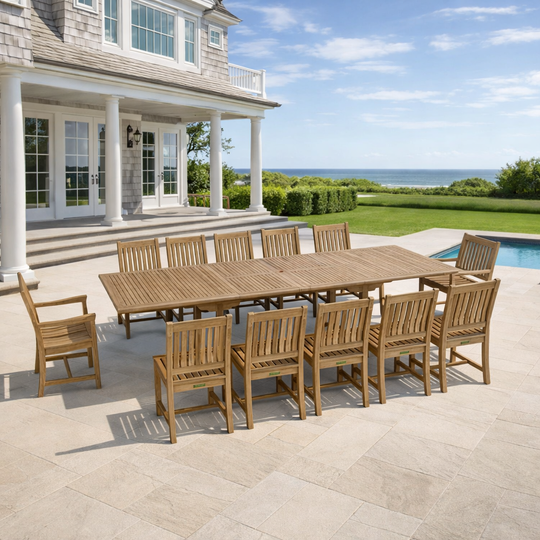 12-Person Teak Dining Set - Valencia (Table) & Rialto (Chairs)
