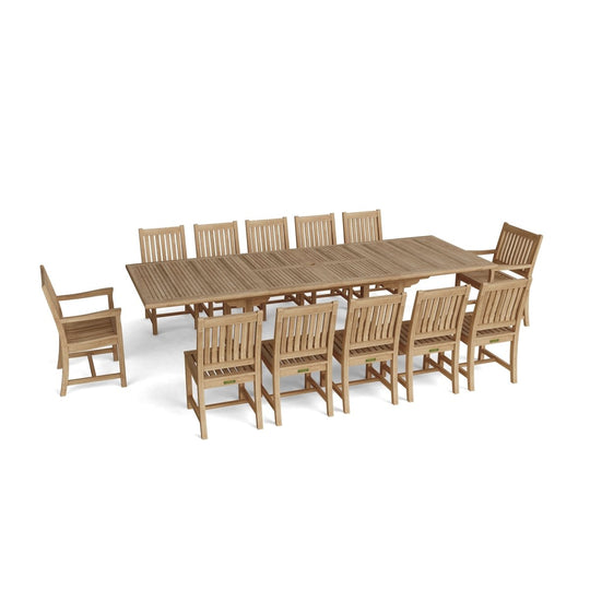 12 - Person Teak Dining Set - Valencia (Table) & Rialto (Chairs) - Teak HQ™