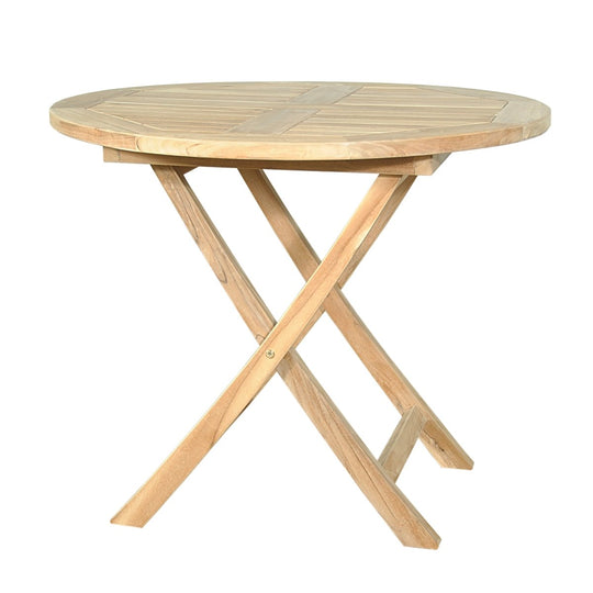 2 - Person Folding Teak Dining Table (35" Round) - Bahama - Teak HQ™