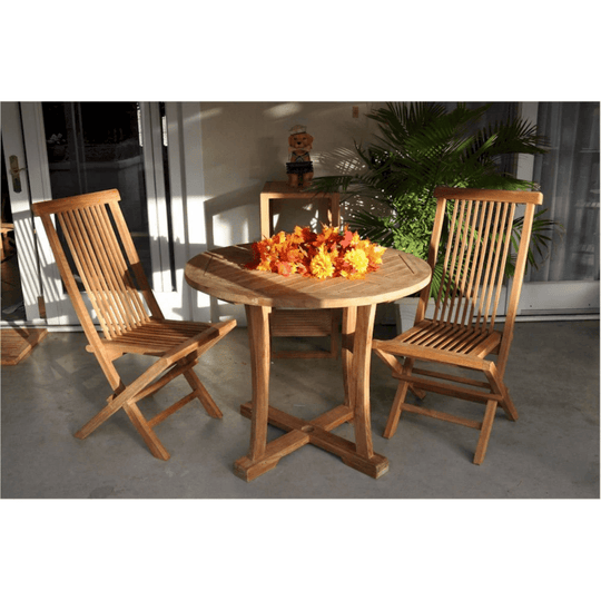 2 - Seat Outdoor Teak Dining Set - Descanso (Table) & Bristol (Chairs) - Teak HQ™