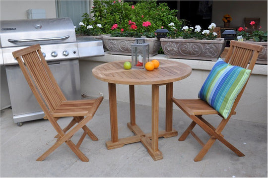 3 - Piece Teak Bistro Set - Montage (Table) & Bristol (Chairs) - Teak HQ™