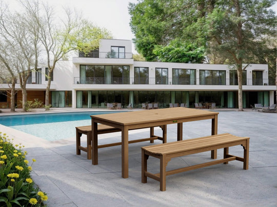 3 - Piece Teak Dining Set - Bahama (Table) & Hampton (Chairs) - Teak HQ™