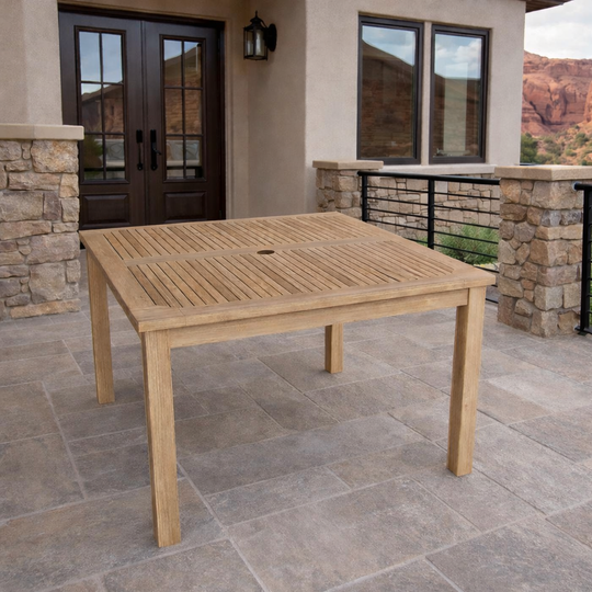 4-Person Teak Dining Table (47" Square) - Windsor