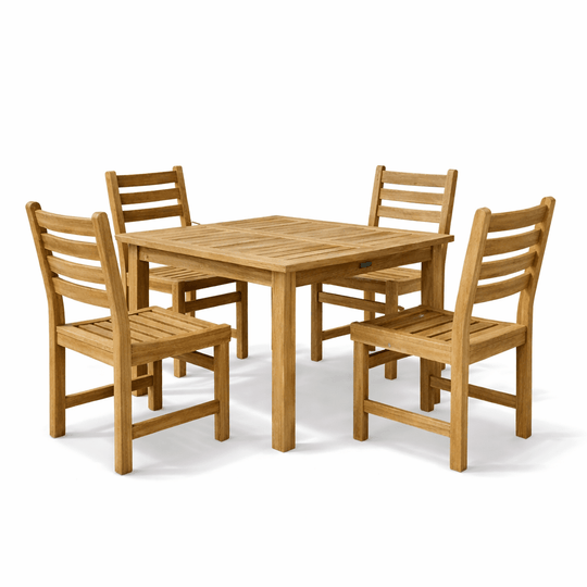5 - Piece Teak Dining Set - Montage (Table) & Windham (Chairs) - Teak HQ™