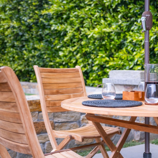 5 - Piece Teak Patio Set With Foldable Teak Chairs (Portico) - Teak HQ™