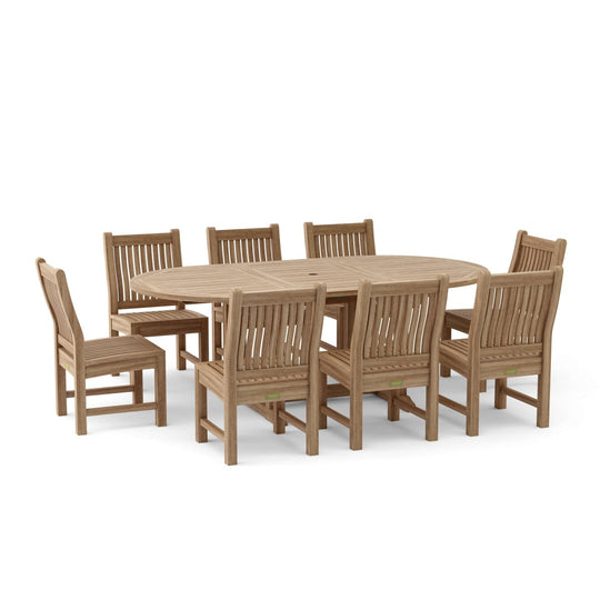 9 - Piece Outdoor Teak Dining Set - Bahama (Table) & Sahara (Chairs) - Teak HQ™