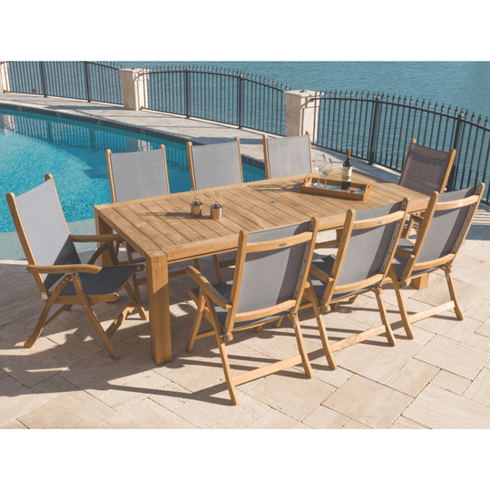 9 - Piece Teak Outdoor Dining Set - Comfort (Table) & Florida (Chairs) - Teak HQ™