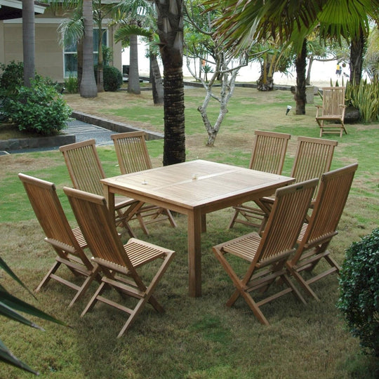 9 - Piece Teak Patio Dining Set - Windsor (Table) & Classic (Chairs) - Teak HQ™
