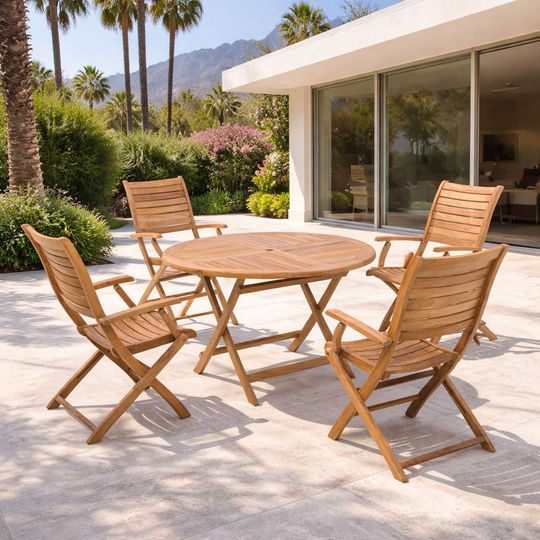 All-Foldable Teak Dining Set for 4 (Portico)