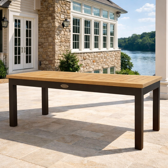 Aluminum and Teak Coffee Table (Rectangle) - Naples