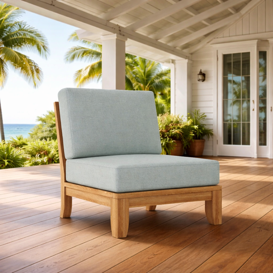 Center Luxe Teak Sectional Piece