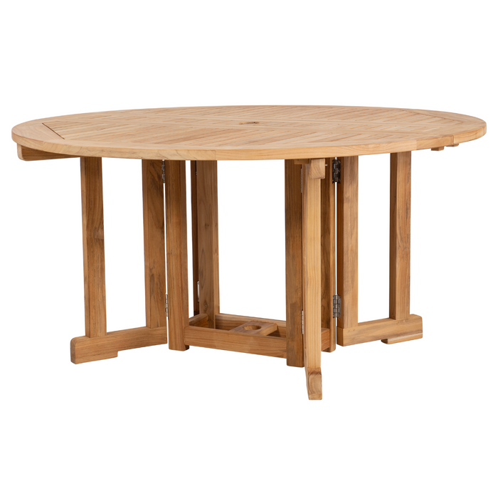 Foldable Teak Table (60" Round) - DropLeaf
