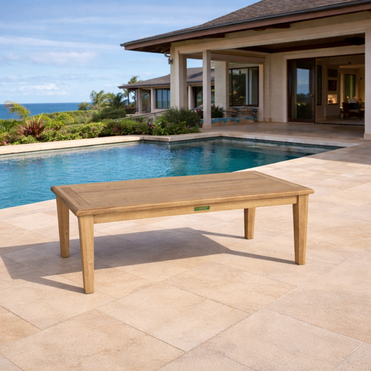 Modern Teak Coffee Table (47" Long Rectangle) - Brianna
