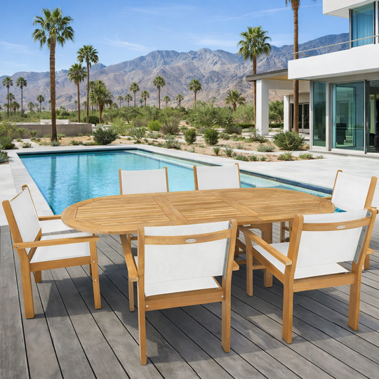 Outdoor Teak Table Set - Family (Table) & Captiva (6 Chairs)