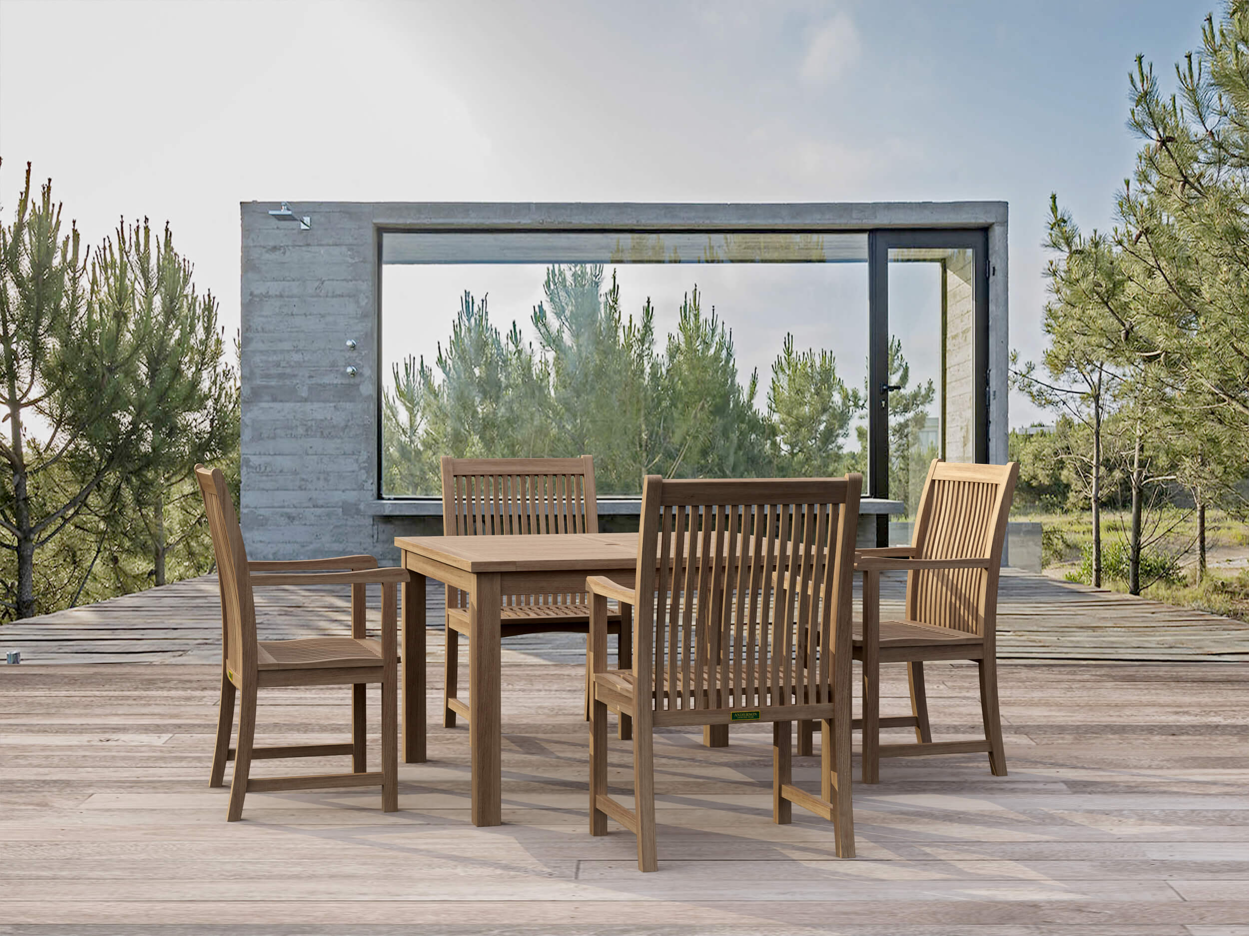 5-Piece Teak Patio Dining Set (Img 1)