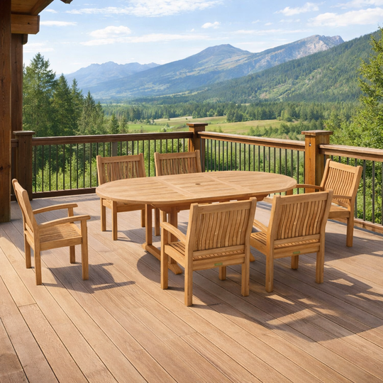 Teak 7-Piece Outdoor Dining Set - Bahama (Table) & Sahara (Chairs)
