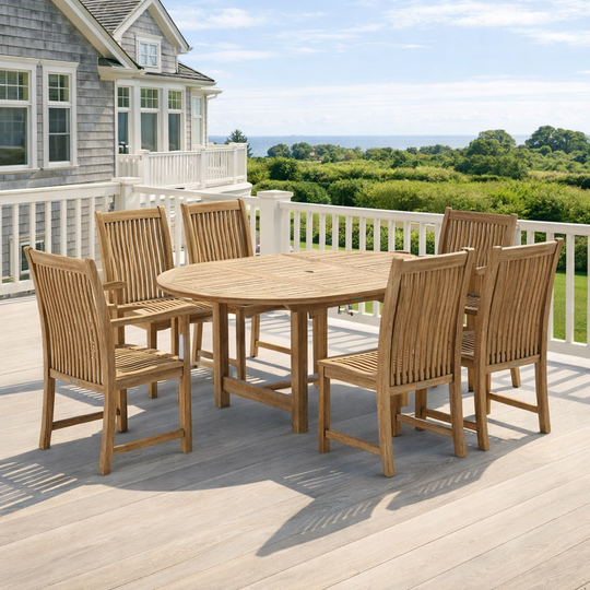 Teak 7-Piece Patio Dining Set - Bahama (Table) & Chicago (Chairs)