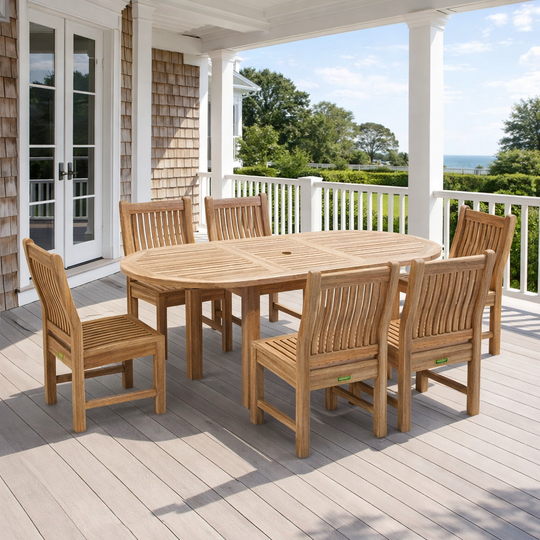 Teak Dining Table and 6 Chairs - Bahama (Table) & Sahara (Chairs)
