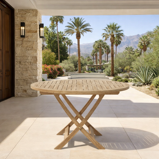 Teak Folding Table (47" Round) - Bahama