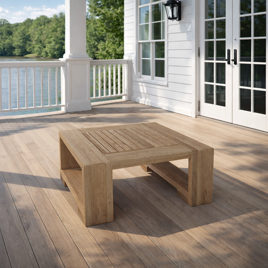 Teak Wood End Table (25" Square) - Capistrano