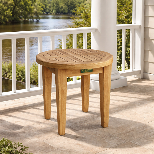 Teak Wood Side Table (20" Round) - Brianna