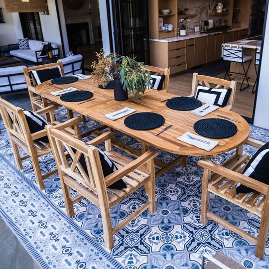 Teak Patio Dining Chair With Arm Rests - Haven