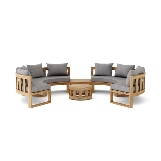 Authentic Teak Wood Furniture - Arena 6 - Piece Sectional Set - Teak HQ™