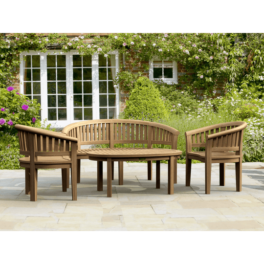Contemporary Outdoor Teak Furniture - Curve 4 - Piece Set - Teak HQ™