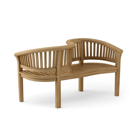 Curved Teak Outdoor Bench (2 - Seater) - Curve - Teak HQ™