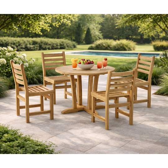 Teak Garden Dining Set - Descanso (Table) & Windham (4 Chairs)
