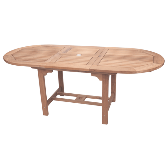 Extendable Teak Outdoor Dining Table (78" Long Oval) - Family - Teak HQ™