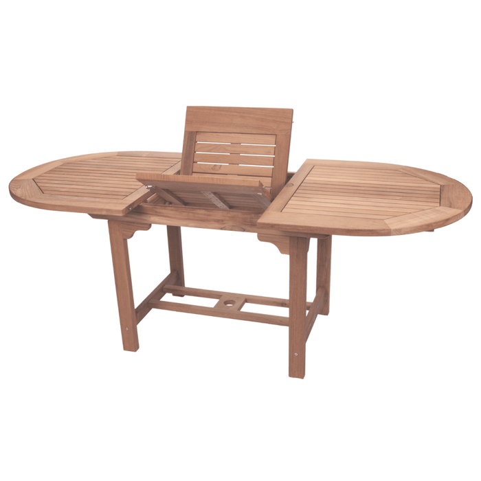 Extendable Teak Outdoor Dining Table (78" Long Oval) - Family - Teak HQ™