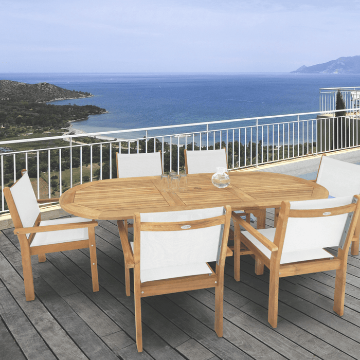 Extendable Teak Outdoor Dining Table (78" Long Oval) - Family - Teak HQ™