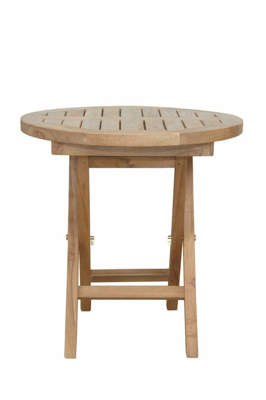 Folding Teak Side Table (20" Round) - Montage - Teak HQ™