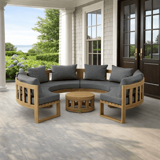 High - End Teak Furniture - Arena 5 - Piece Sectional Set - Teak HQ™