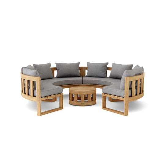 High - End Teak Furniture - Arena 5 - Piece Sectional Set - Teak HQ™