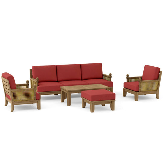 High - Quality Teak Garden Furniture - Luxe 7 - Piece Sectional Set - Teak HQ™