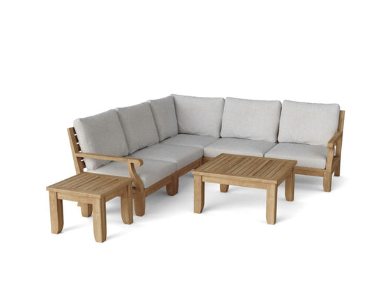 Indonesian Teak Furniture - Riviera 7 - Piece Sectional Set - Teak HQ™