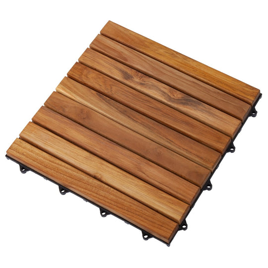 Interlocking Oiled Teak Wood Tiles (10 Sq Ft) - Deca - Teak HQ™