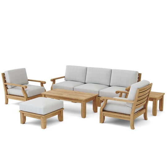 Luxury Teak Outdoor Furniture - Riviera 8 - Piece Sectional Set - Teak HQ™