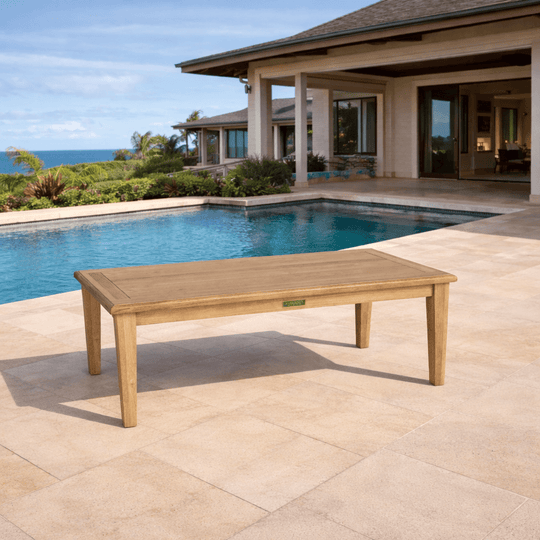 Modern Teak Coffee Table (47" Long Rectangle) - Brianna - Teak HQ™