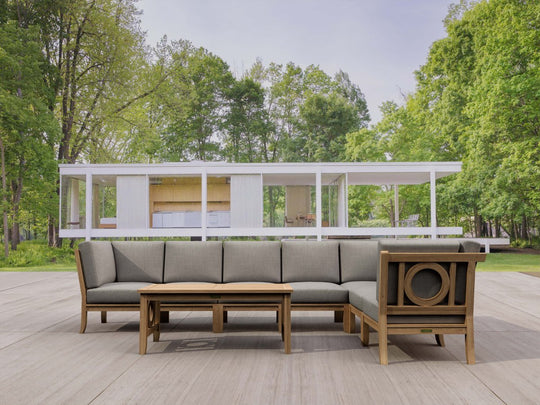 Modern Teak Furniture - Natsepa 8 - Piece Sectional Set - Teak HQ™