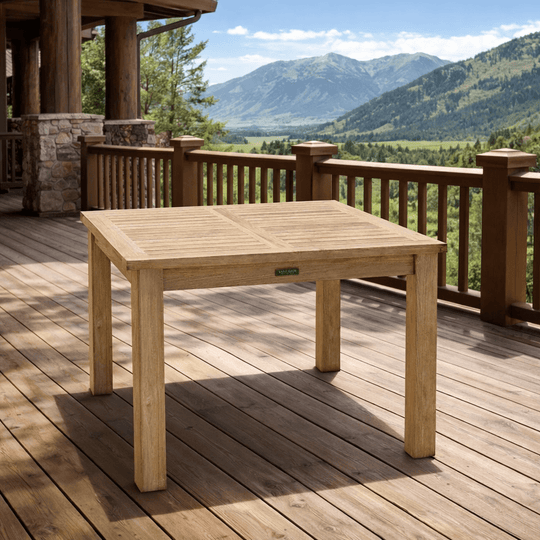 Modern Teak Outdoor Dining Table (42" Square) - Montage - Teak HQ™