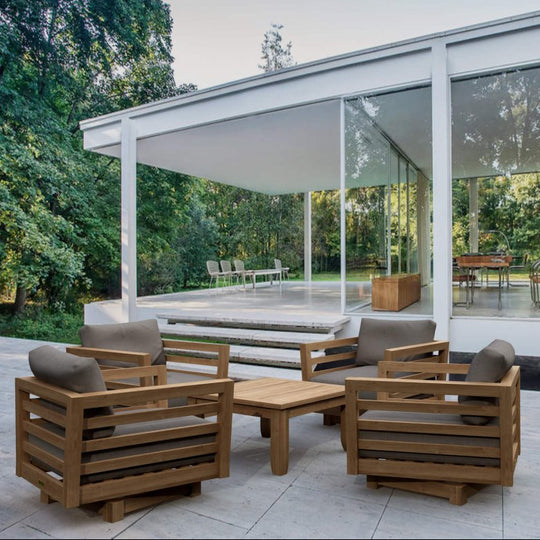 Modern Teak Outdoor Furniture - Cordoba 5 - Piece Set - Teak HQ™