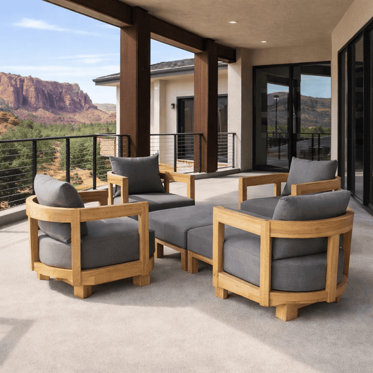 Modern Teak Patio Furniture - Coronado 6 - Piece Set - Teak HQ™
