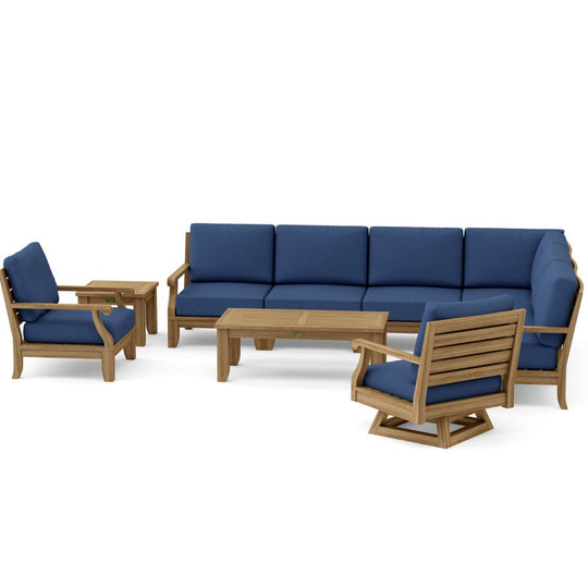 Modular Teak Outdoor Furniture - Riviera 10 - Piece Sectional Set - Teak HQ™