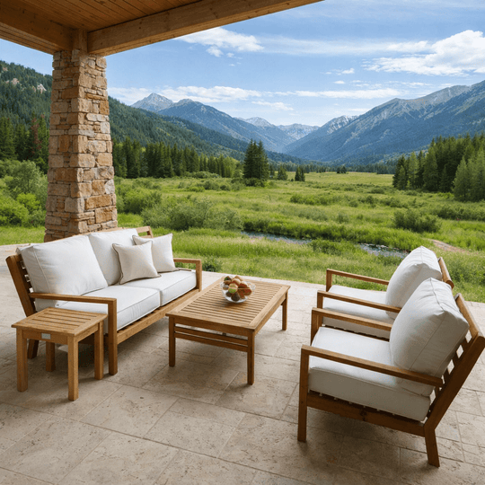 Outdoor Teak Conversation Set - Coastal 5 - Piece Set - Teak HQ™